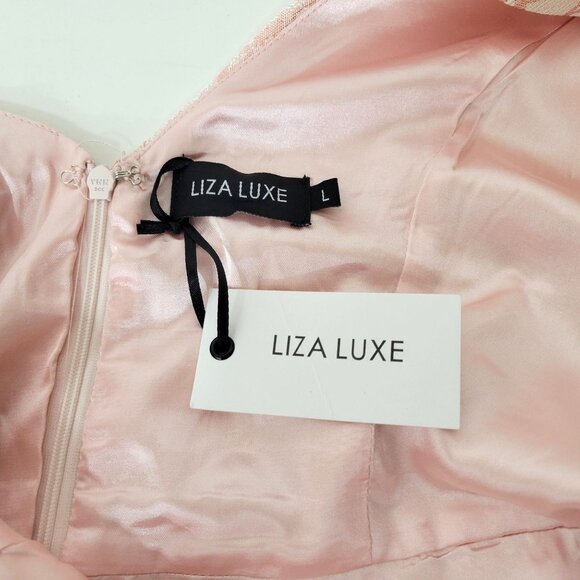 Liza Luxe Pink Brocade Party Dress NWT - Picture 3 of 5